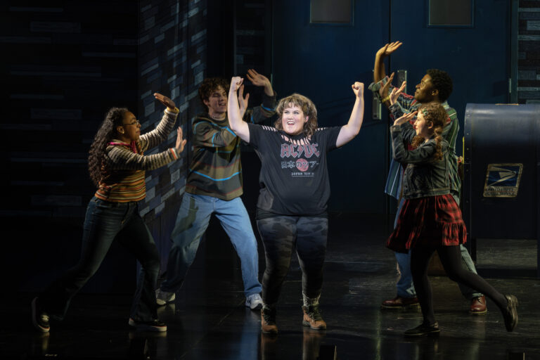 0404 - Emily Koch (center) and company in the National Tour of KIMBERLY AKIMBO, photo by Joan Marcus