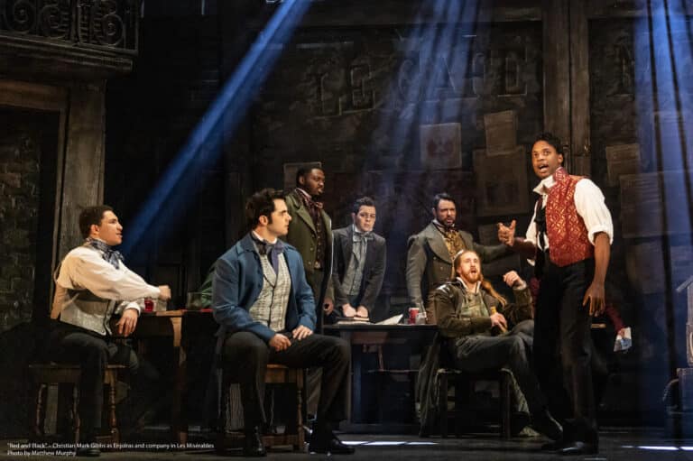 10. LES_MIS_TOUR_1133_ABC Cafe Christian Mark Gibbs as Enjolras_Photo by Matthew Murphy