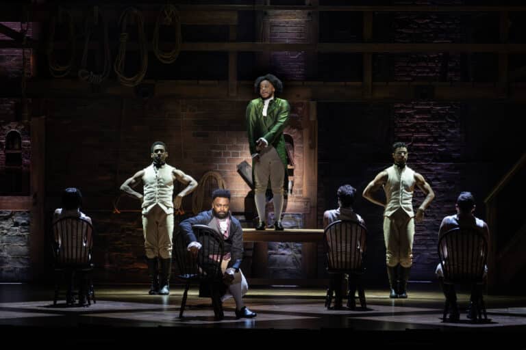(19) Tyler Fauntleroy, Jimmie _J.J_ Jeter, and Company - HAMILTON National Tour - (c) Joan Marcus 2024