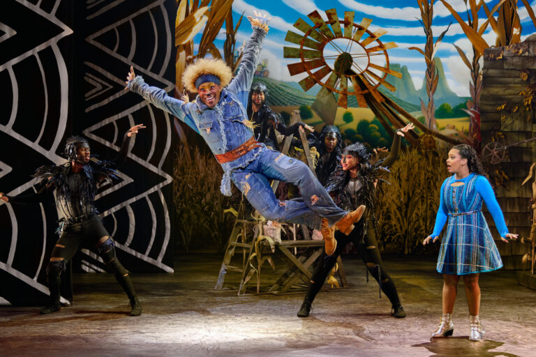 4. Elijah Ahmad Lewis as The Scarecrow and Dana Cimone as Dorothy in the North American Tour of THE WIZ. Photo by Jeremy Daniel