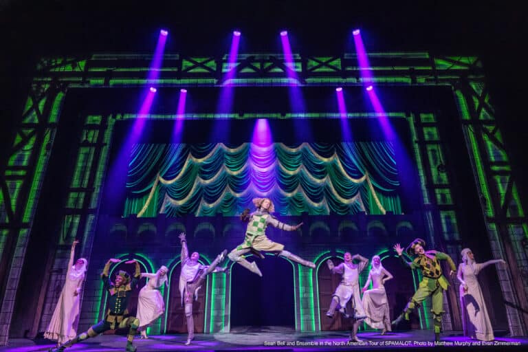 Sean Bell and Ensemble in the North American Tour of SPAMALOT. Photo by Matthew Murphy and Evan Zimmerman (1)